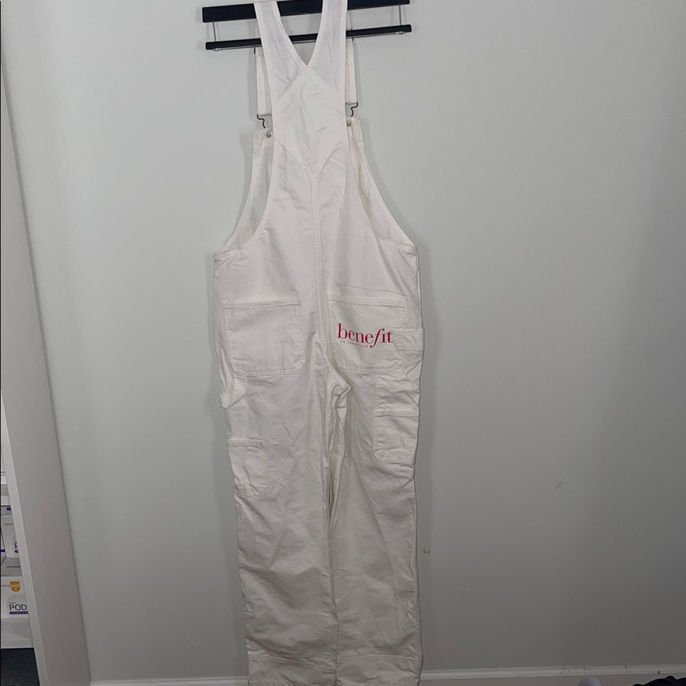 Dickies White Boot Cut Overalls Size S inseam 31 waist 18 nwot - Picture 3 of 5